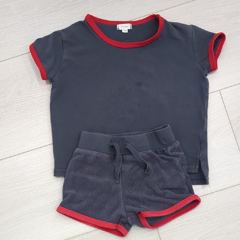 Grey and Red Trim Kids' Outfit